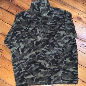 Women’s Express fuzzy camo pullover